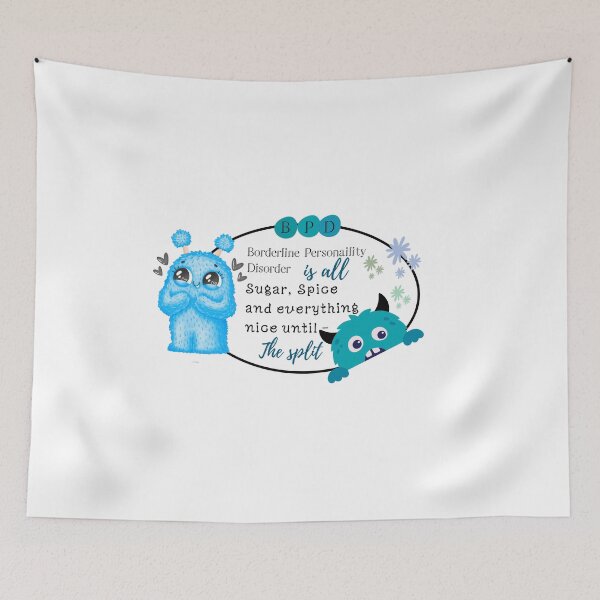 Item preview, BPD - Borderline Personality Disorder - Blue and Black Monsters  designed and sold by The Courtesan Boutique.