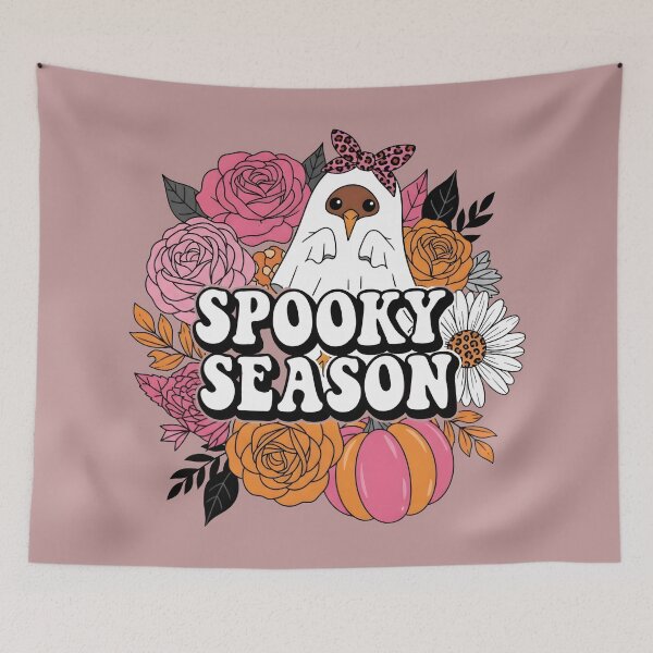 Item preview, Spooky Season Kiwi Ghost and Floral Halloween Aesthetic designed and sold by MvuuStudio.