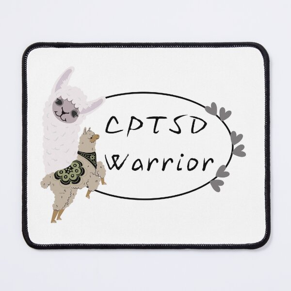 Item preview, CPTSD Warrior | Alpaca | Complex Trauma | PTSD | Black and gray designed and sold by The Courtesan Boutique.