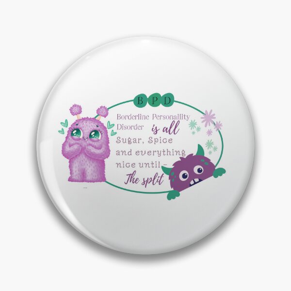 Item preview, BPD - Borderline Personality Disorder - Purple and green Monsters  designed and sold by The Courtesan Boutique.