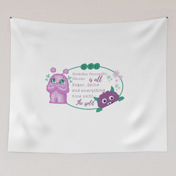 Item preview, BPD - Borderline Personality Disorder - Purple and green Monsters  designed and sold by The Courtesan Boutique.
