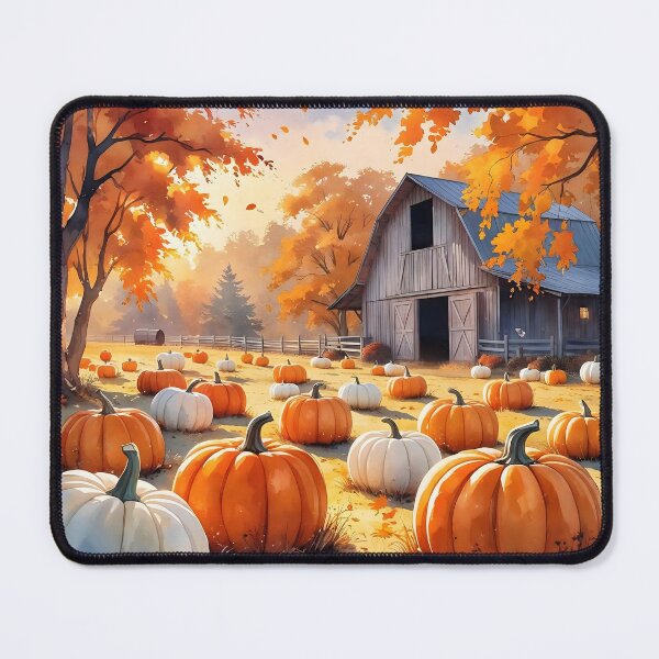 Item preview, Rustic Barn with Orange & White Pumpkins | Cozy Fall Farmhouse Design designed and sold by Harmon Luxe Studio .