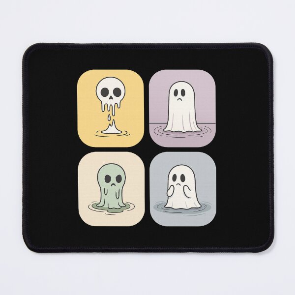 Item preview, Cute Ghost and Skull Quartet – Minimalist Spooky Pastel Art designed and sold by haitrieuic96.