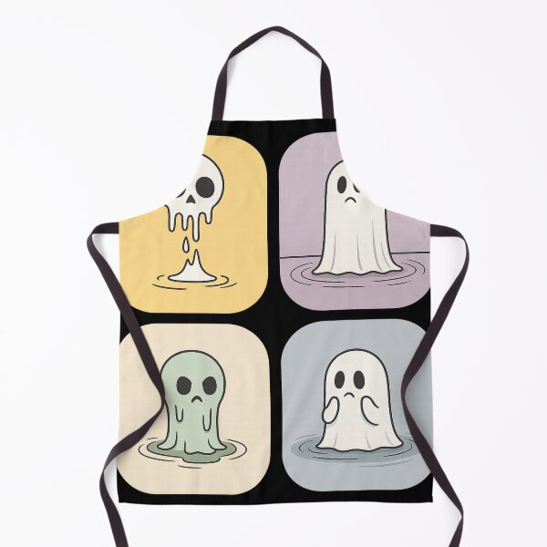 Item preview, Cute Ghost and Skull Quartet – Minimalist Spooky Pastel Art designed and sold by haitrieuic96.