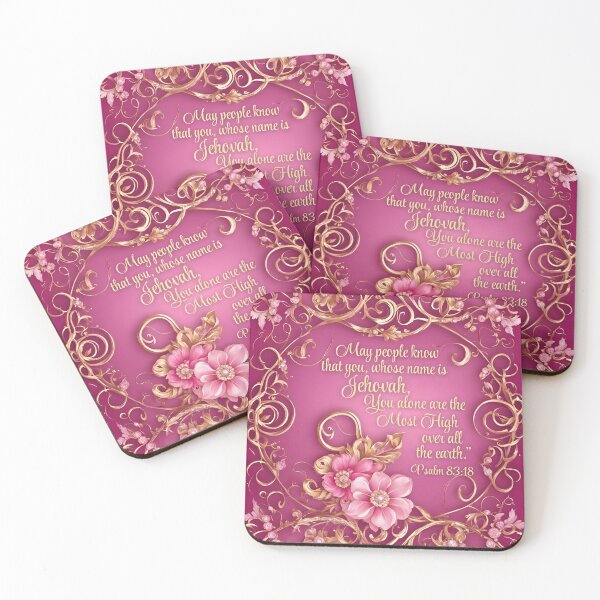 Item preview, God's Name- Jehovah Bible Quote on Bright Pink and Gold Swirled Filigree Bible Quote designed and sold by Janna Perry Designs.
