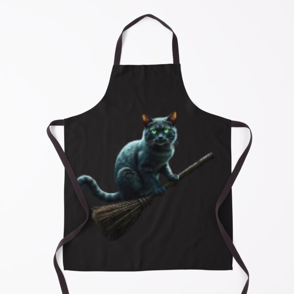 Item preview, Black cat riding a broom designed and sold by MeerkatWanderer.
