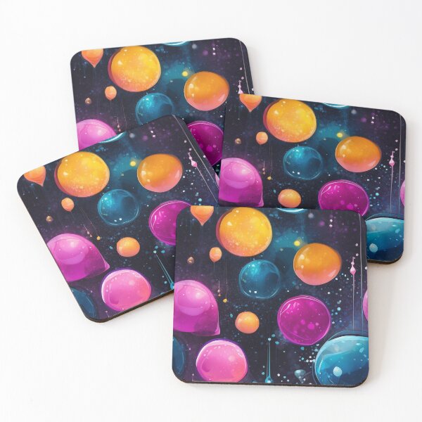 Item preview, Vibrant, floating neon space balls designed and sold by KilianSzmid.
