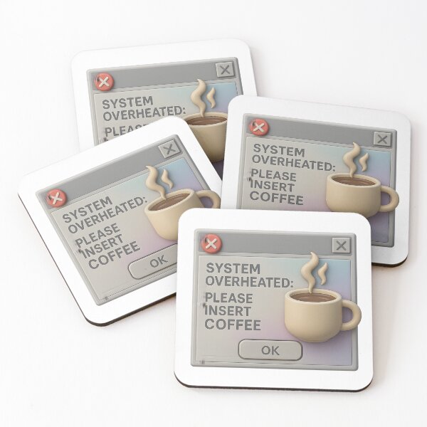 Item preview, System Overheated: Please Insert Coffee – Retro 3D Pixel Art Design designed and sold by Divakar Fashion.