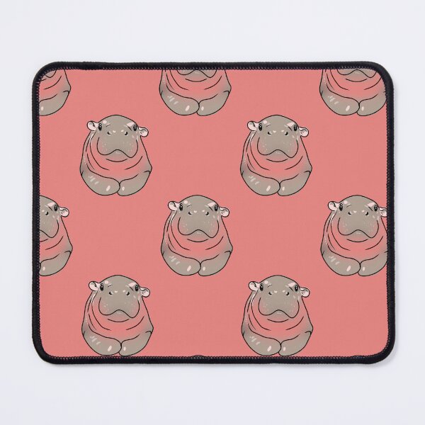 Artikelvorschau, Moo Deng, das Nilpferdbaby – Niedliche Tierkunst mit rosa Hintergrund entworfen und verkauft von Spotted Doodles.