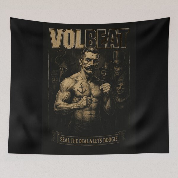Item preview, Volbeat Vintage Strongman Art – Retro Rock Poster designed and sold by JayceTucker89.