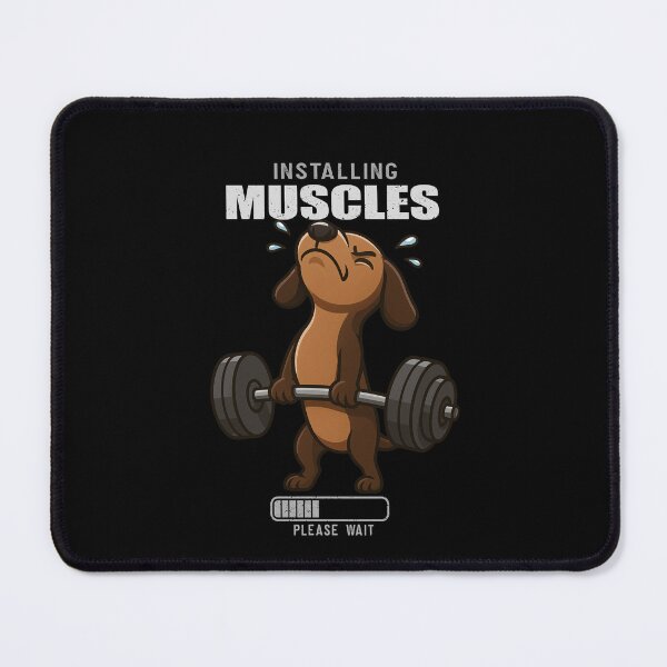 Item preview, Funny Dachshund Weenie Installing Muscles Deadlift Workout Fitness Mom Dad Kids designed and sold by rafaeltto.