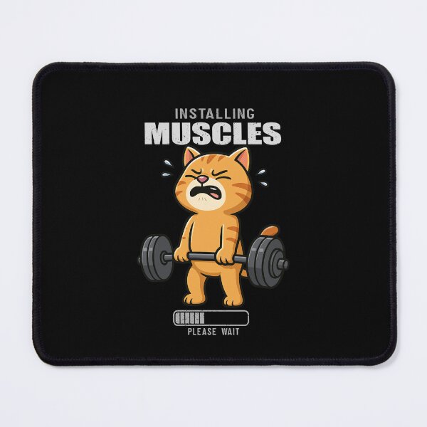 Item preview, Funny Orange Cat Installing Muscles Deadlift Workout Fitness Mom Dad Kids designed and sold by rafaeltto.