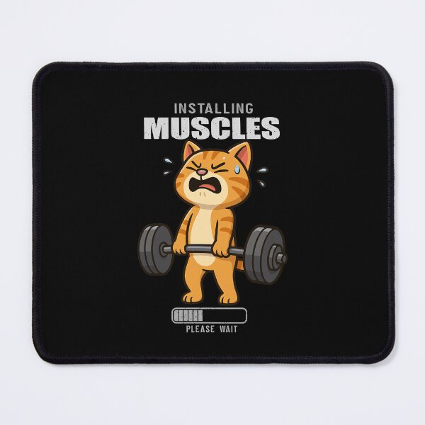 Item preview, Funny Orange Cat Installing Muscles Deadlift Workout Fitness Mom Dad Kids designed and sold by rafaeltto.
