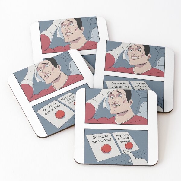 Item preview, Two Buttons – Go Out or Order In designed and sold by DesignedbyRoley.