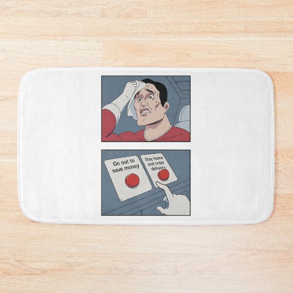 Item preview, Two Buttons – Go Out or Order In designed and sold by DesignedbyRoley.