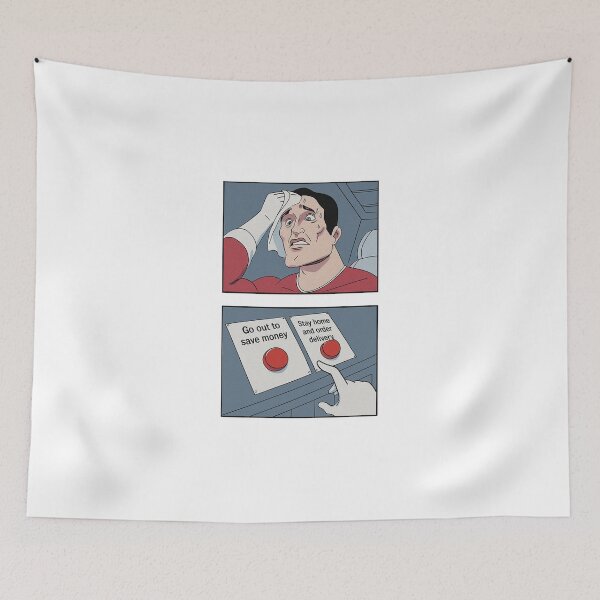 Item preview, Two Buttons – Go Out or Order In designed and sold by DesignedbyRoley.