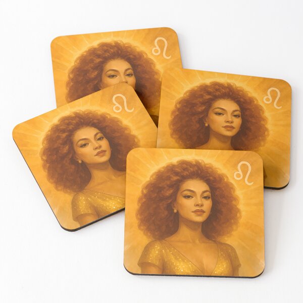 Item preview, Leo Zodiac Art – The Glam Queen with Golden Dress and Lion Hair | Radiant Sun Illustration designed and sold by ChubbyGoong.