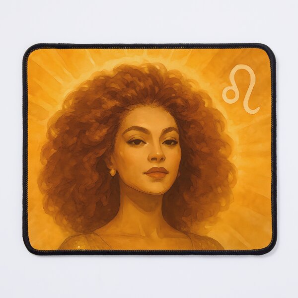 Item preview, Leo Zodiac Art – The Glam Queen with Golden Dress and Lion Hair | Radiant Sun Illustration designed and sold by ChubbyGoong.