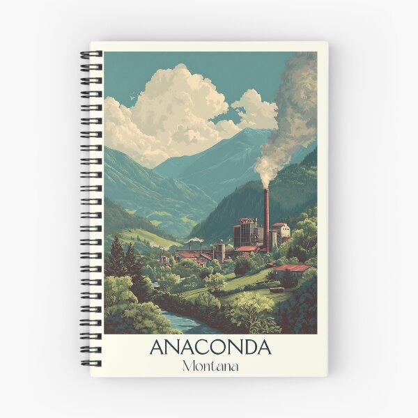 Item preview, Anaconda Montana Vintage Poster | Historic Smelter Art designed and sold by TuncGK.