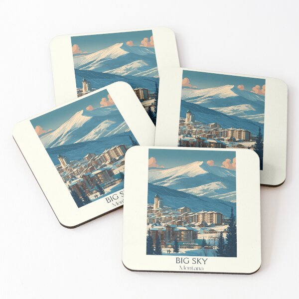 Item preview, Big Sky Montana Vintage Travel Poster | Ski Resort Art designed and sold by TuncGK.