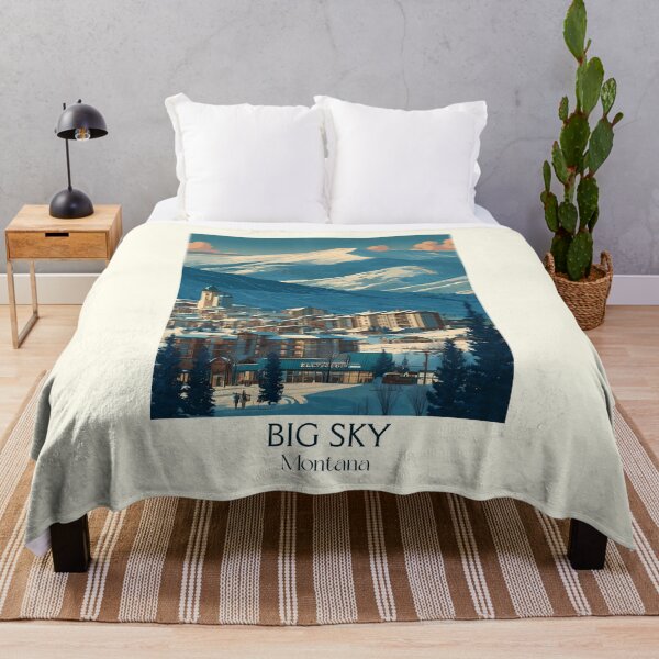 Item preview, Big Sky Montana Vintage Travel Poster | Ski Resort Art designed and sold by TuncGK.