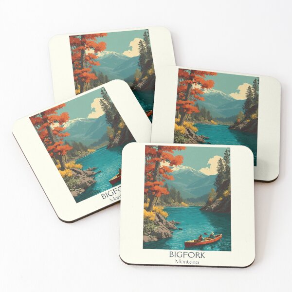 Item preview, Bigfork Montana Retro Poster | Flathead Lake Art designed and sold by TuncGK.