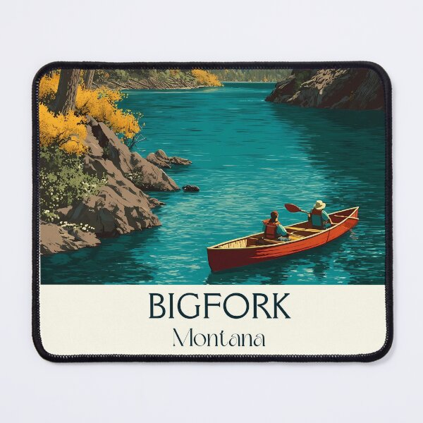 Item preview, Bigfork Montana Retro Poster | Flathead Lake Art designed and sold by TuncGK.