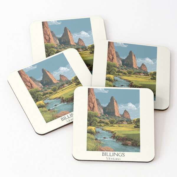 Item preview, Billings Montana Vintage Poster | Rimrocks & River Art designed and sold by TuncGK.
