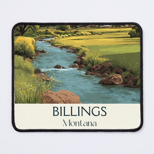 Item preview, Billings Montana Vintage Poster | Rimrocks & River Art designed and sold by TuncGK.