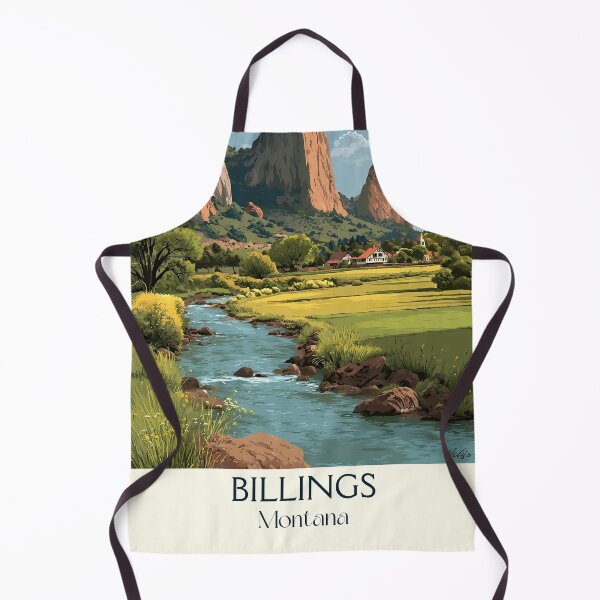 Item preview, Billings Montana Vintage Poster | Rimrocks & River Art designed and sold by TuncGK.