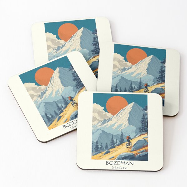 Item preview, Bozeman Montana Retro Poster | Mountain Biking Art designed and sold by TuncGK.