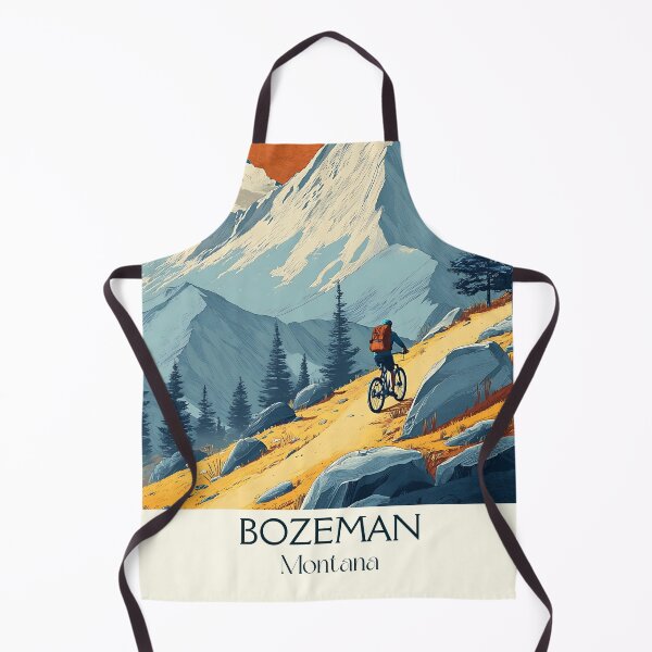 Item preview, Bozeman Montana Retro Poster | Mountain Biking Art designed and sold by TuncGK.