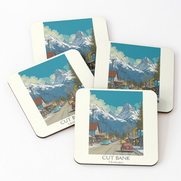 Item preview, Cut Bank Montana Vintage Poster | Hi-Line Town Art designed and sold by TuncGK.