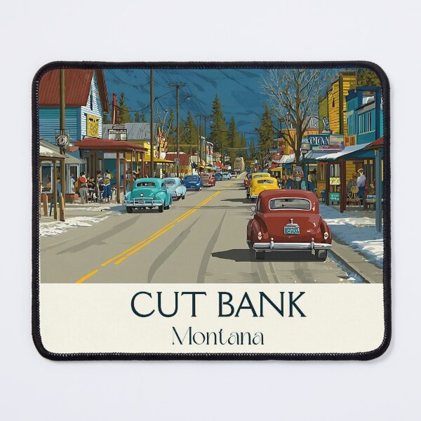 Item preview, Cut Bank Montana Vintage Poster | Hi-Line Town Art designed and sold by TuncGK.