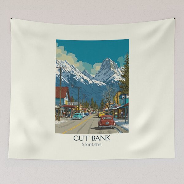 Item preview, Cut Bank Montana Vintage Poster | Hi-Line Town Art designed and sold by TuncGK.