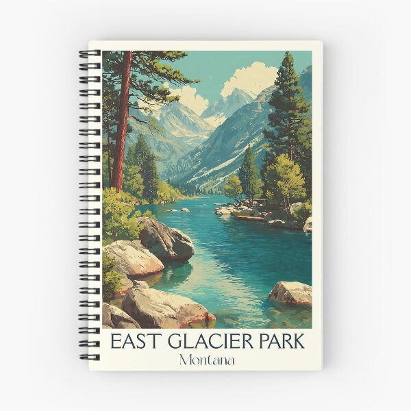 Item preview, East Glacier Park MT Vintage Poster | Mountain River Art designed and sold by TuncGK.