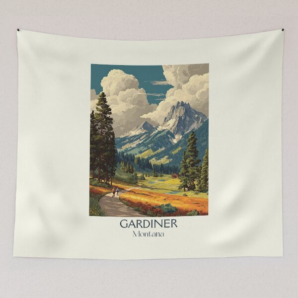 Item preview, Gardiner Montana Vintage Poster | National Park Gateway designed and sold by TuncGK.