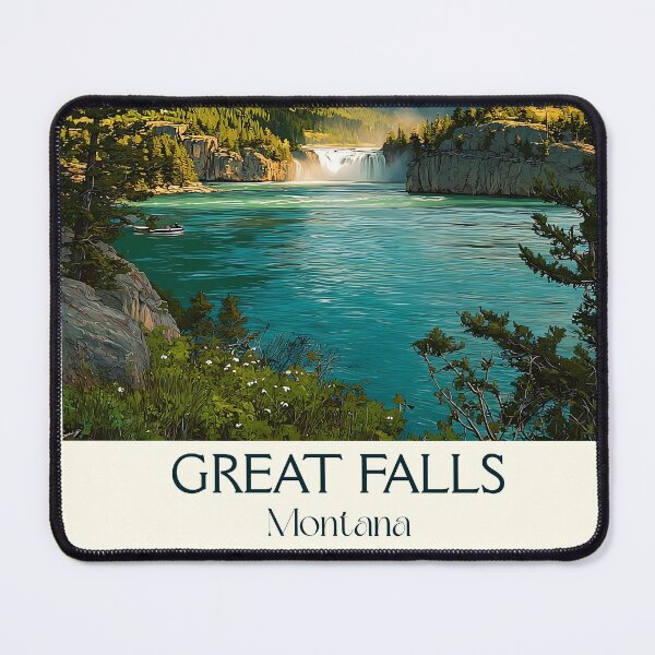 Item preview, Great Falls Montana Vintage Poster | Missouri River Art designed and sold by TuncGK.