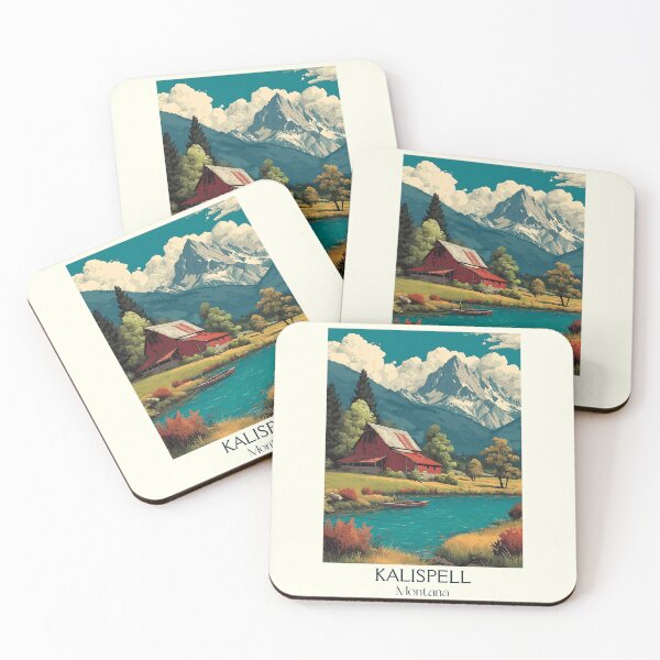 Item preview, Kalispell Montana Vintage Poster | Flathead Valley Art designed and sold by TuncGK.