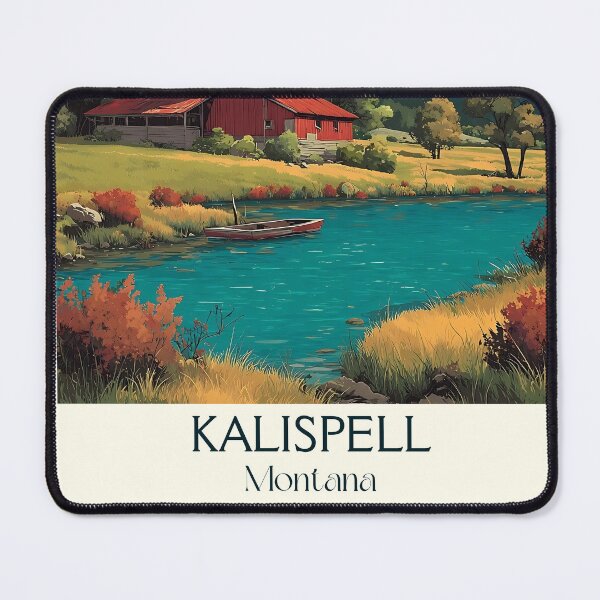 Item preview, Kalispell Montana Vintage Poster | Flathead Valley Art designed and sold by TuncGK.