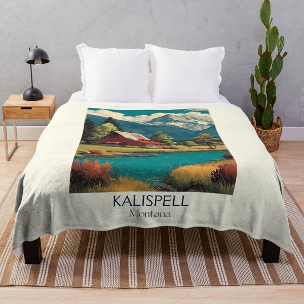 Item preview, Kalispell Montana Vintage Poster | Flathead Valley Art designed and sold by TuncGK.