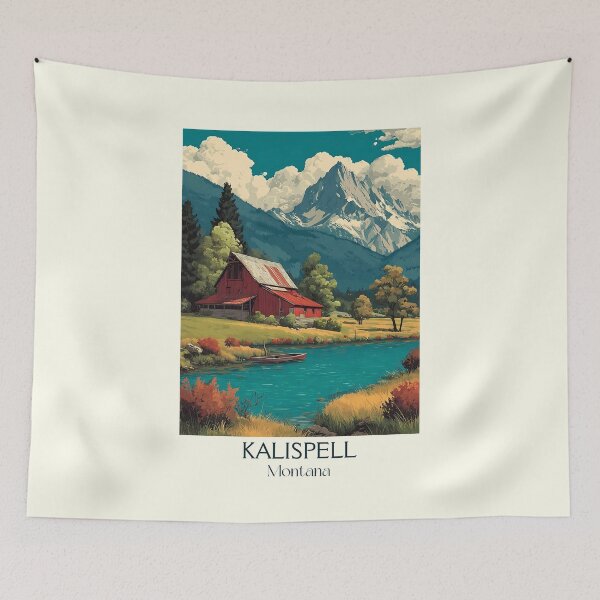 Item preview, Kalispell Montana Vintage Poster | Flathead Valley Art designed and sold by TuncGK.