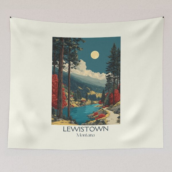Item preview, Lewistown Montana Vintage Poster | Central Montana Nature designed and sold by TuncGK.