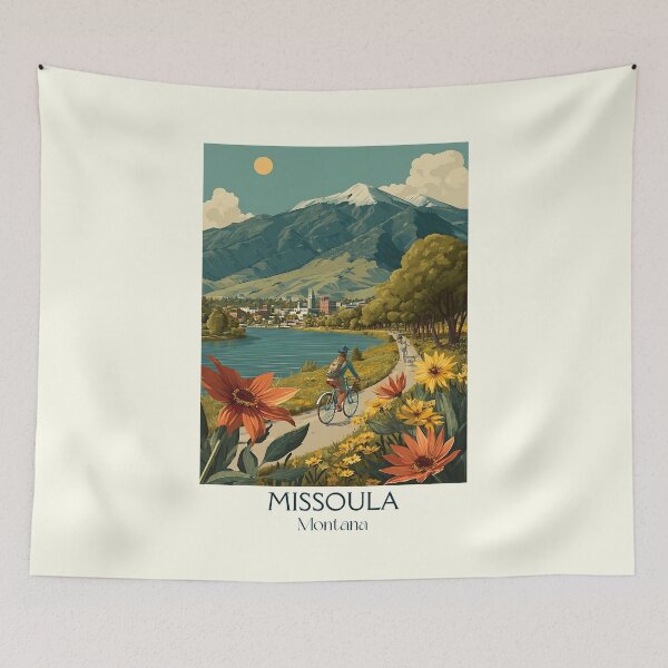 Item preview, Missoula Montana Vintage Poster | Garden City River Art designed and sold by TuncGK.