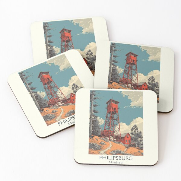 Item preview, Philipsburg Montana Retro Poster | Historic Mining Town designed and sold by TuncGK.