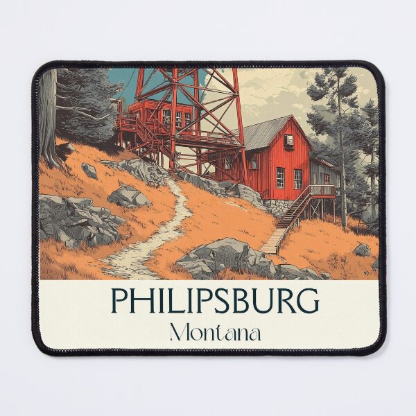 Item preview, Philipsburg Montana Retro Poster | Historic Mining Town designed and sold by TuncGK.
