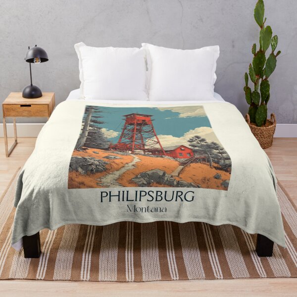 Item preview, Philipsburg Montana Retro Poster | Historic Mining Town designed and sold by TuncGK.