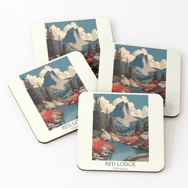 Item preview, Red Lodge Montana Vintage Poster | Beartooth Mountains designed and sold by TuncGK.
