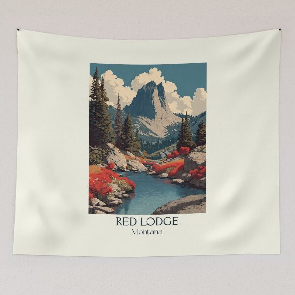 Item preview, Red Lodge Montana Vintage Poster | Beartooth Mountains designed and sold by TuncGK.