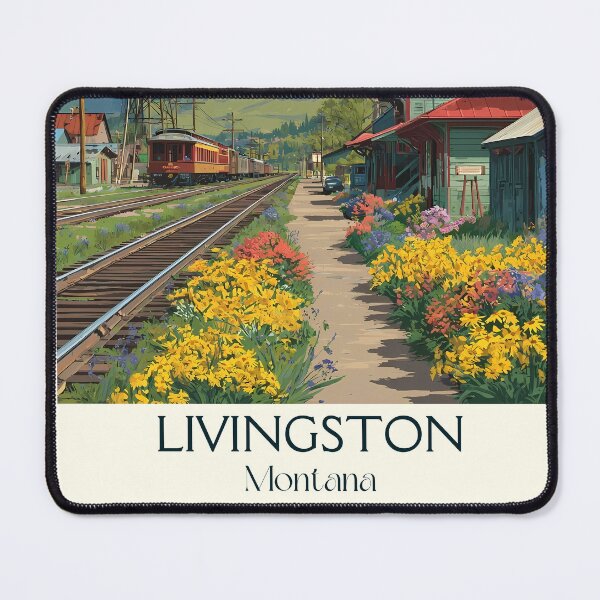 Item preview, Livingston Montana Retro Poster | Paradise Valley Art designed and sold by TuncGK.